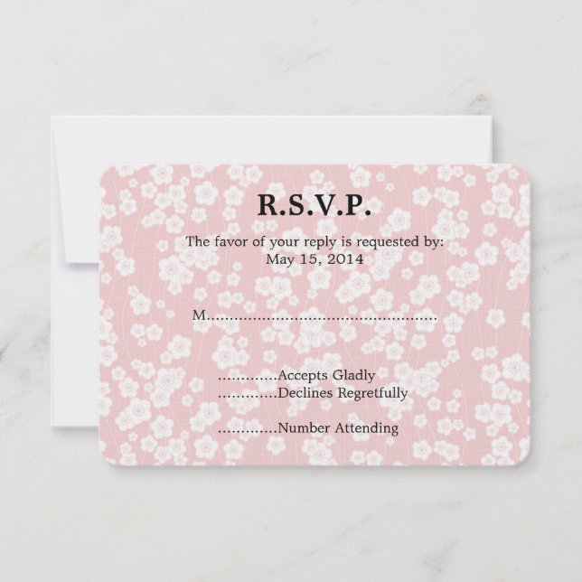 Mariage cerise en fleurs RSVP (Devant)