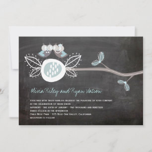 Mariage Chalet Chouettes Invitation rustique Woodl