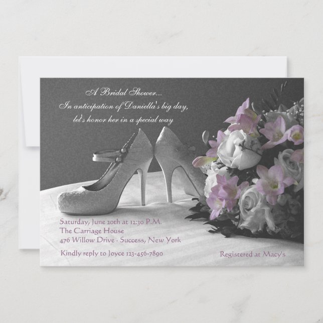 Mariage Chaussures Invitation à la douche nuptiale (Devant)