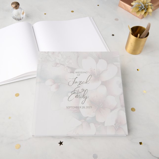 Mariage Cherry Blossom Livre d'or (Recto ouvert)