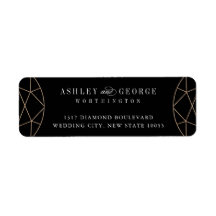 Mariage Chic Géométrique Monogramme Gemme Diamant