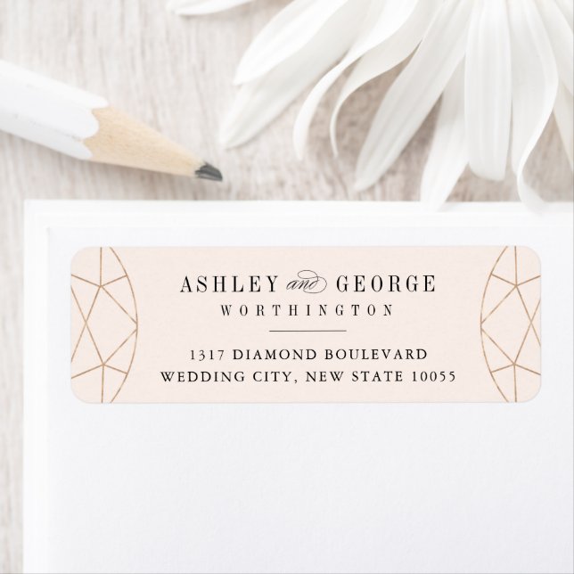 Mariage Chic Monogramme Géométrique Gemme de Diama (En situation)