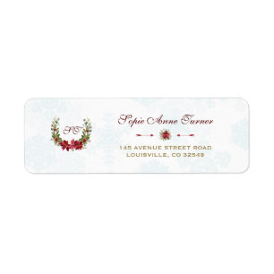 Mariage Chic Poinsettia Wreath Winter Snowflakes