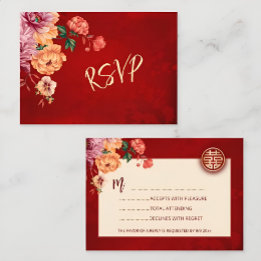 Mariage chinois Peony Red RSVP