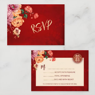 Mariage chinois Peony Red RSVP