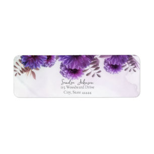 Mariage Chrysanthème Aquarelle Violette