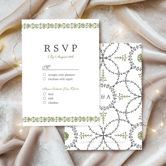 Mariage classique classique élégant RSVP (Elegant formal classic vintage wedding RSVP)