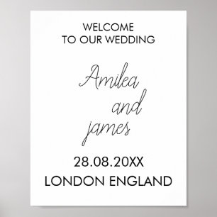 Mariage classique Modèle Affiche de bienvenue, élé