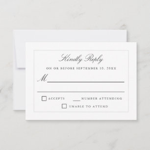 Mariage classique simple élégance RSVP