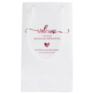 Mariage Coeur mignon Bienvenue Hôtel Petit Sac Cad