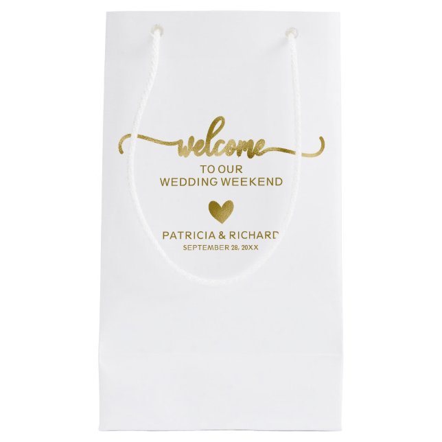 Mariage Coeur mignon Bienvenue Hôtel Petit Sac Cad (Devant)