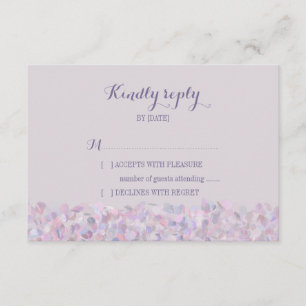 Mariage confetti pourpre RSVP