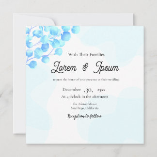 Mariage couleur Flower Invitation Card Design Temp