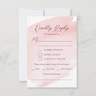 Mariage couleur rose pâle RSVP