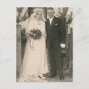 mariage couple faux arrière - plan carte postale
