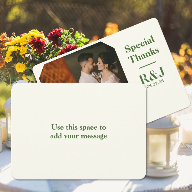 Mariage Couple Monogramme Ajouter Carte de remerci (Créateur téléchargé)