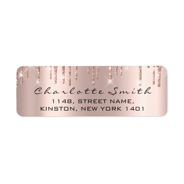 Mariage d'adresse de retour de Rose Blush (Devant)