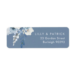 Mariage d'adresse de retour moderne Dusty Blue