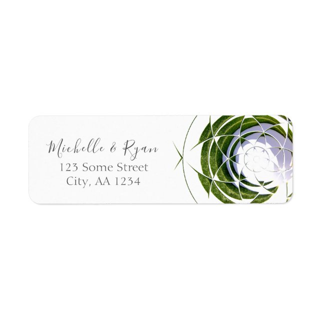 Mariage d'adresse Feuille Olive Étiquette (Devant)