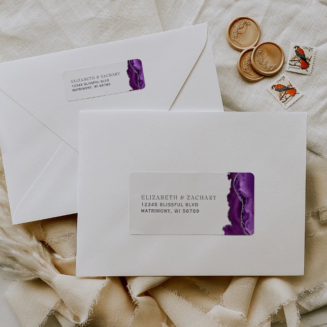 Mariage d'âge d'argent violet Adresse de retour (Créateur téléchargé)