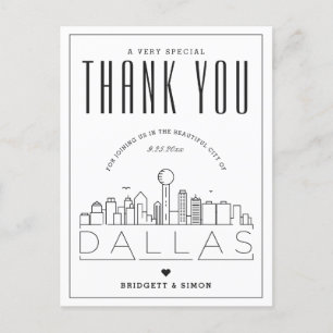 Mariage Dallas Merci de venir ! Carte postale
