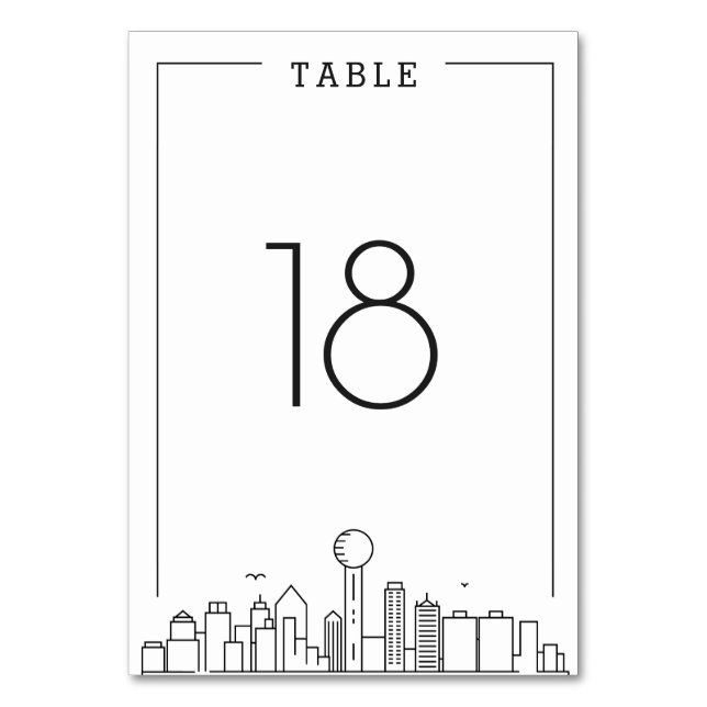 Mariage Dallas | Numéro de table (Par défaut)