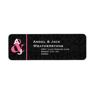 Mariage damassé noir et rose Monogram Ver 007