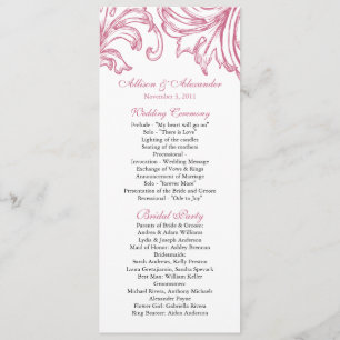 Mariage damassé Programme Honeysuckie rose