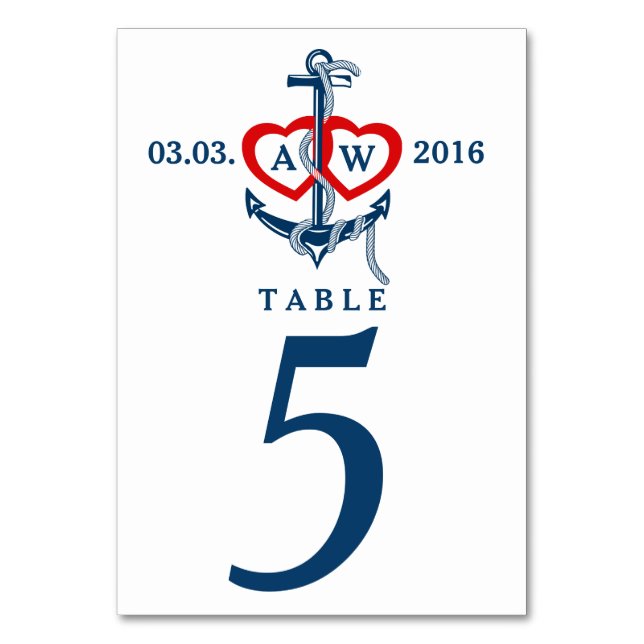 Mariage d'ancre nautique numéros de table Mariage  (Par défaut)