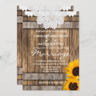 Mariage dans une invitation en bois rustique et de