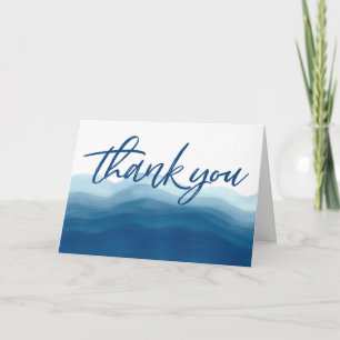 Mariage d'aquarelle bleu   Cartes de remerciements