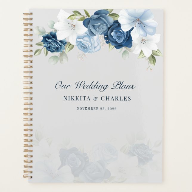 Mariage d'aquarelle bleu foncé (Devant)