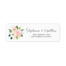 Mariage d'aquarelle botanique de rose pâle