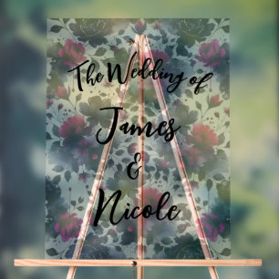 Mariage d'aquarelle couleur rose et bleu épais