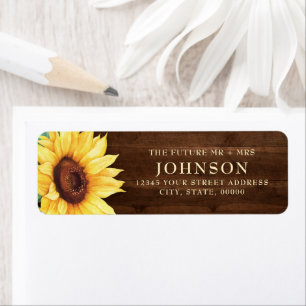 Mariage d'aquarelle de tournesol en bois rustique