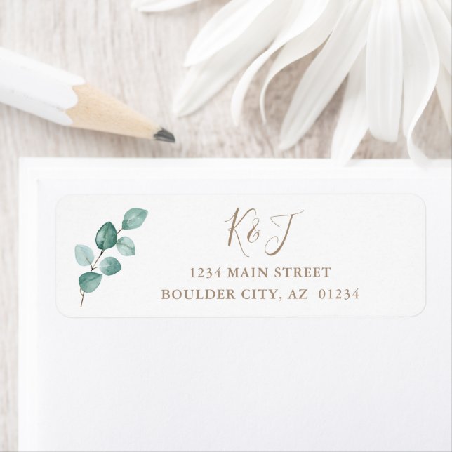 Mariage d'aquarelle Eucalyptus moderne (En situation)