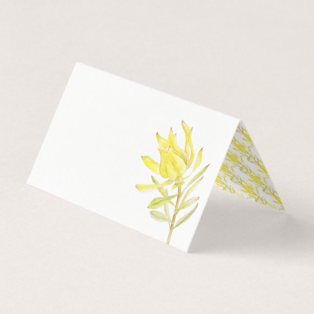 Mariage d'aquarelle jaune leucadendron (Front)