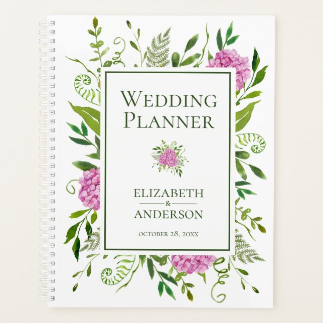Mariage d'aquarelle rose Hydrangeas (Devant)