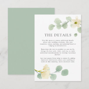 Mariage d'aquarelle simple Carte Détails