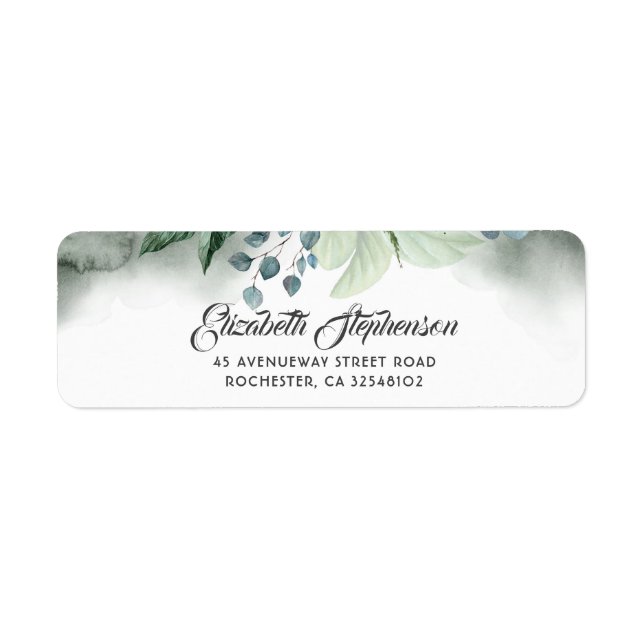 Mariage d'aquarelle verdoyante et d'eucalyptus (Devant)