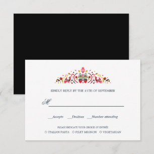 MARIAGE D'ART folklorique russe RSVP REPAS CHOIX