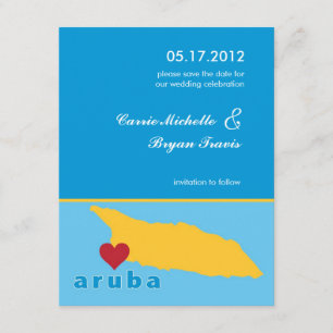 Mariage d'Aruba Enregistrer la date Faire-part