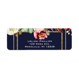 Mariage de automne Blue & Gold Chic Bold Floral Ma