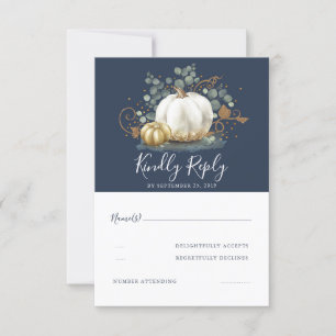 Mariage de automne Citrouille or et blanc RSVP