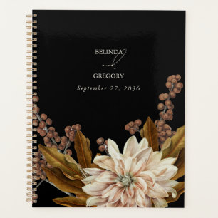 Mariage de automne d'aquarelle noire florale d'aut
