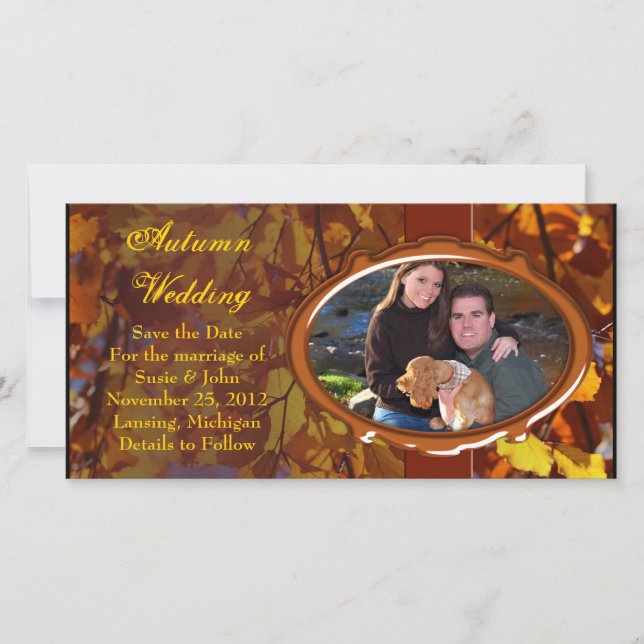 Mariage de automne d'automne Carte photo ou Carte  (Devant)