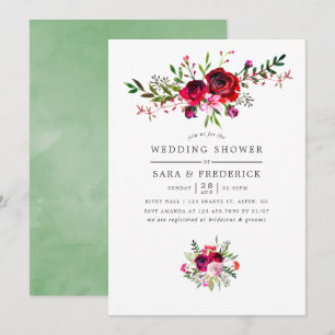 Mariage de automne Douche Floral Invitation