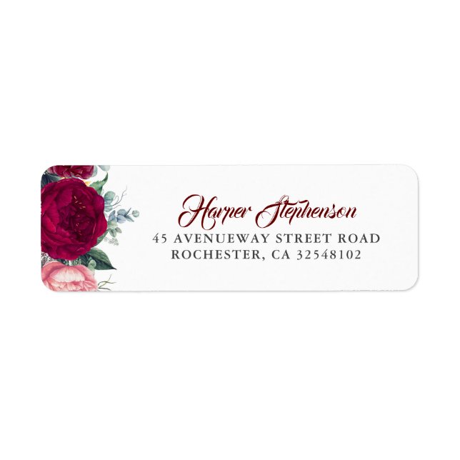 Mariage de automne floral rouge de Bourgogne (Devant)