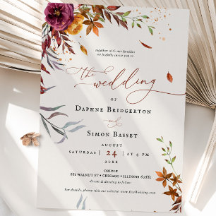 Mariage de automne Invitation Burange Orange Scrip