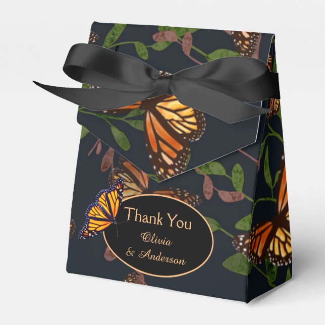 Mariage de automne Monarch Papillon noir Ballotins (Verso)